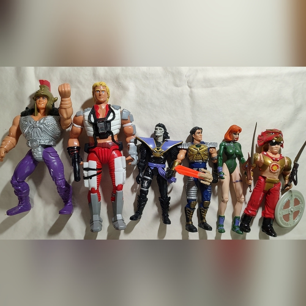 6   1990's Action Figures Playmates, Milton Bradley, Aegis